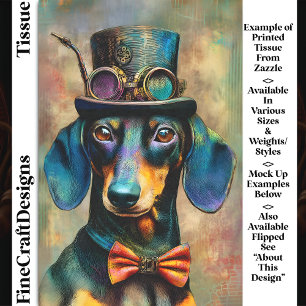 Papier Mousseline Chien Steampunk Coloré En Nœud Papillon DK7L Décou