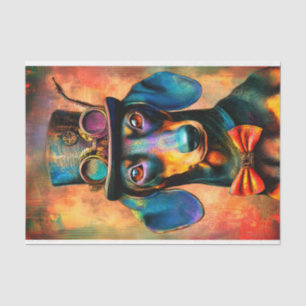 Papier Mousseline Chien Steampunk Coloré En Nœud Papillon DK7RF Déco
