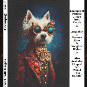 Papier Mousseline Chien Westie Steampunk Luxueux Découpe EZ6R