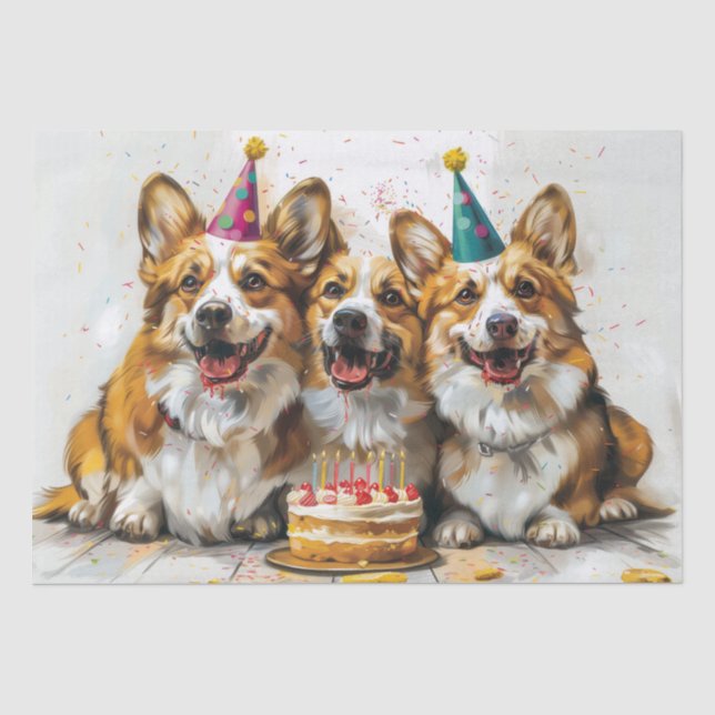 Papier Mousseline Chiens de Corgi gallois Pembroke (Recto)