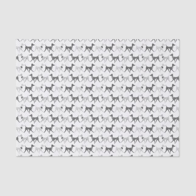 Papier Mousseline Chiens de marche noirs et blancs (Recto)