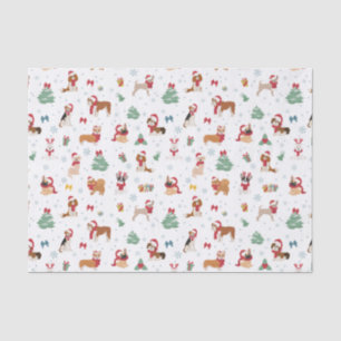 Papier Mousseline Chiens de Noël en accessoires de vacances
