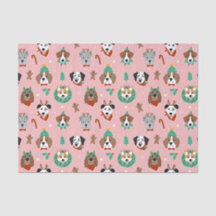 Papier Mousseline Chiens de Noël en Accessoires de vacances Motif
