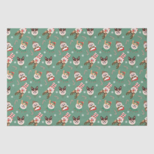 Papier Mousseline Chiens de Noël Pembroke Welsh Corgi