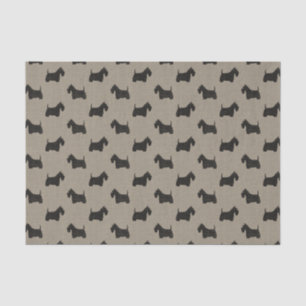Papier Mousseline Chiens de Scottie de motif de silhouettes de