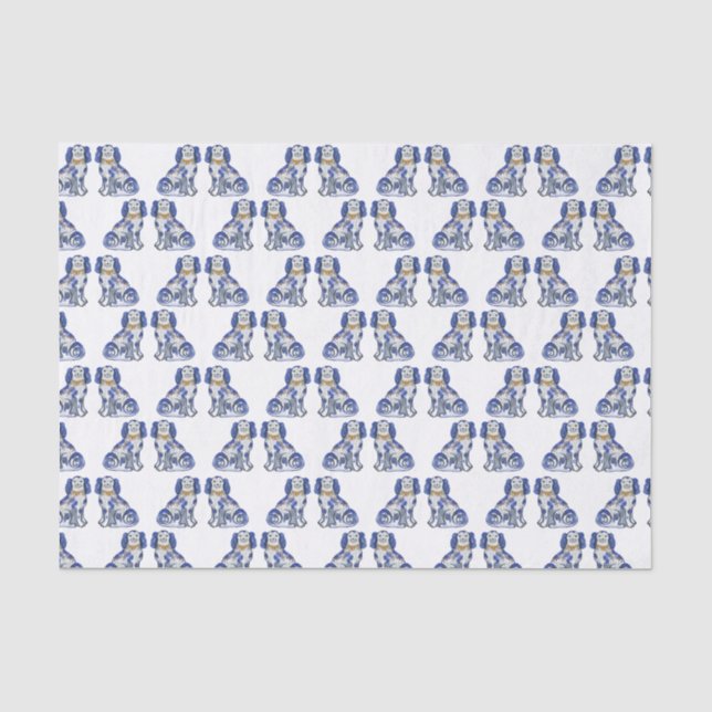 Papier Mousseline Chiens de Staffordshire aquarelle (Recto)