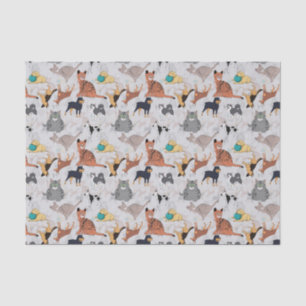 Papier Mousseline Chiens Et Chats Cutes Design Motif