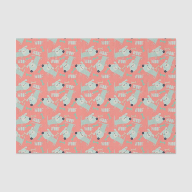 Papier Mousseline Chiens et os de Woof (Recto)