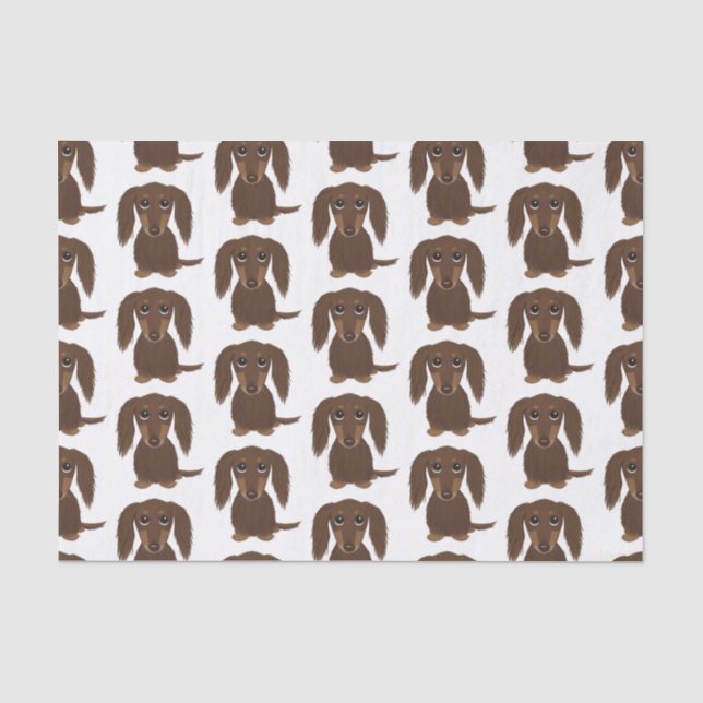 Papier Mousseline Chiens mignons à cheveux longs du motif | de (Recto)