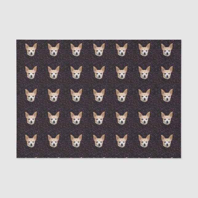 Papier Mousseline Chihuahua Chien de Cute Élégant Motif violet (Recto)