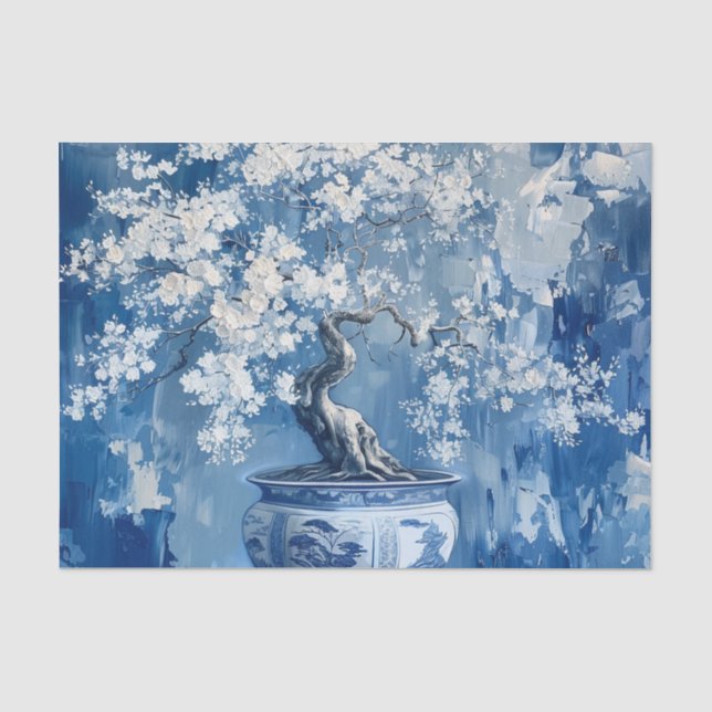 Papier Mousseline Chine Chinoiserie Cerise (Recto)