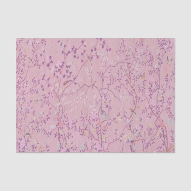 Papier Mousseline Chine rose Découpage chinois (Recto)