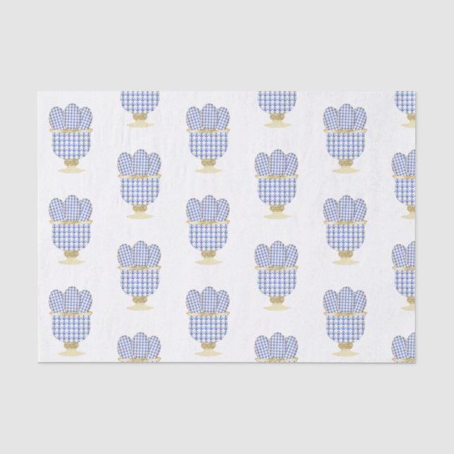 Papier Mousseline Chinoiserie Aquarelle Chic Oeufs (Recto)