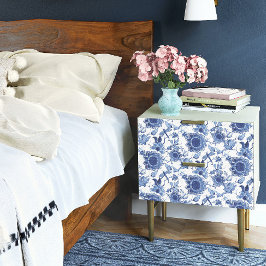 Papier Mousseline Chinoiserie Blue and White Asian Floral Decoupage