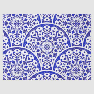 Papier Mousseline Chinoiserie d'inspiration asiatique Découpage bleu