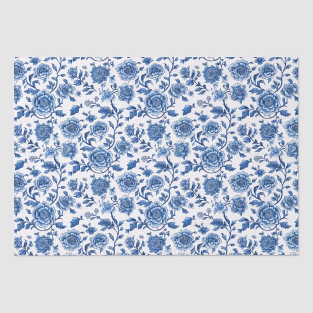 Papier Mousseline Chinoiserie française Floral (Recto)