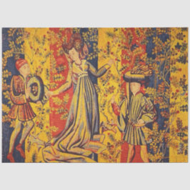 Papier Mousseline Chinoiserie italienne médiévale Découpage bleu rou