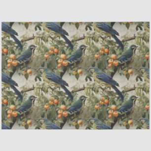 Papier Mousseline Chinoiserie Motif Floral Papier Tissu