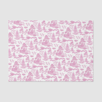 Papier Mousseline Chinoiserie Pink Willow Decoupage papier de tissus