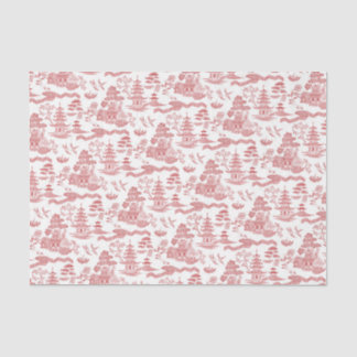 Papier Mousseline Chinoiserie Red Willow Decoupage papier de tissus