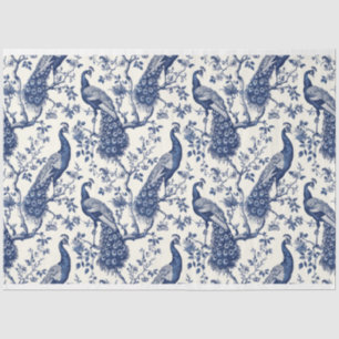 Papier Mousseline Chinoiserie Style Peacock Thème Tissu Papier