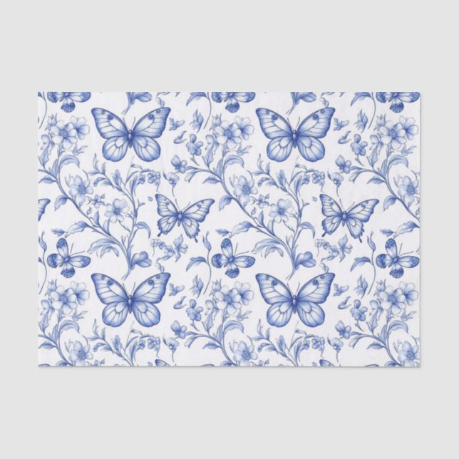 Papier Mousseline Chinoiserie Toile De Jouy Motif (Recto)