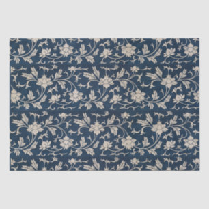 Papier Mousseline Chinoiserie vintage Découpage bleu