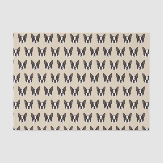 Papier Mousseline Chiot de Boston Terrier (Recto)