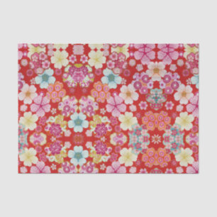 Papier Mousseline Chirimen floral de Fallson Crimson