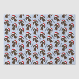 Papier Mousseline Chocolat Dachshund Noël Personnalisé Nom du chien 