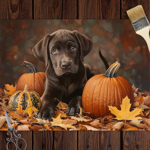 Papier Mousseline Chocolat Labrador Retriever Automne Découpage