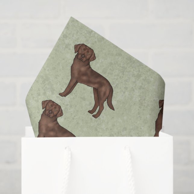 Papier Mousseline Chocolat Labrador Retriever Lab Chien Imprimer Mot (Sac cadeau)
