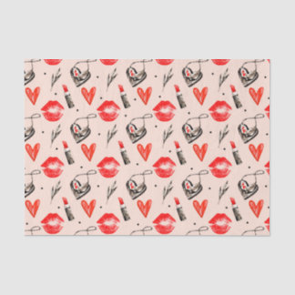 Papier Mousseline Choses de filles Rouge à lèvres Lèvres (Design 26