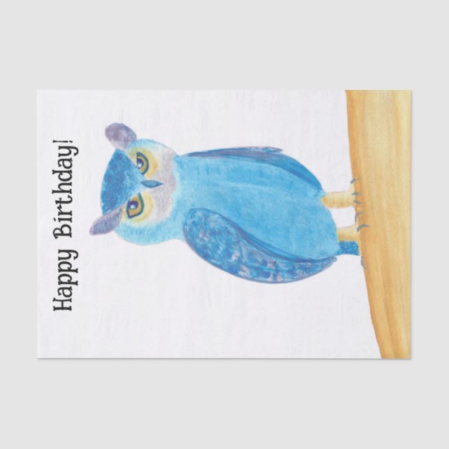 Papier Mousseline Chouette Abstraite mignonne Joyeux papier de fond  (Recto)