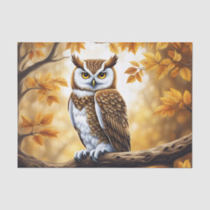 Papier Mousseline Chouette Brown et Oiseau blanc