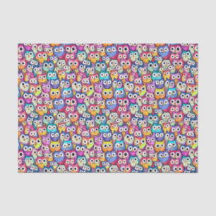 Papier Mousseline Chouette face des oiseaux de caricature motif rapt