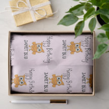 Chouette orange mignonne joyeux anniversaire sur f
