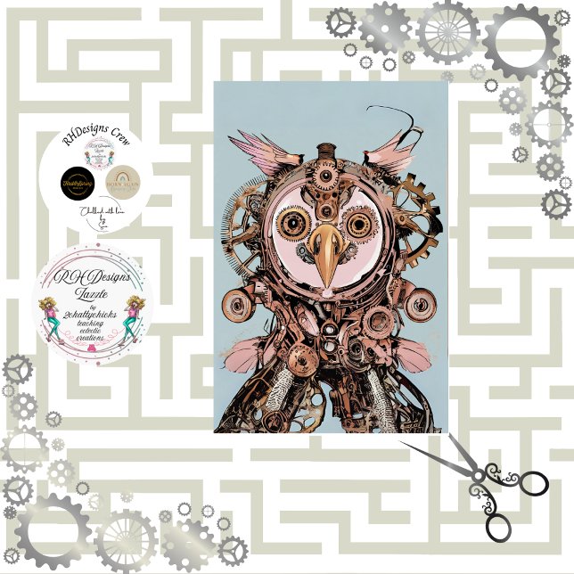 Papier Mousseline Chouette rose Gizmo Hootsworth (Créateur téléchargé)