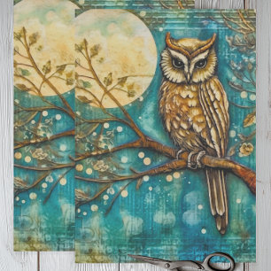 Papier Mousseline Chouette vintage