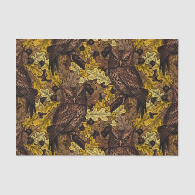 Papier Mousseline Chouettes d'automne (Recto)