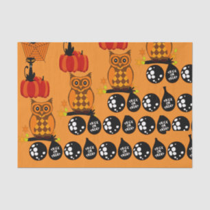 Papier Mousseline Chouettes éffrayantes Halloween Trick Ou Treat Bal