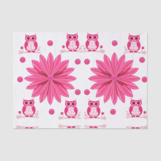 Papier Mousseline Chouettes en papier de tissu décoratif (Recto)