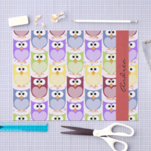 Papier Mousseline Chouettes mignonnes, Chouette Motif, Chouettes col