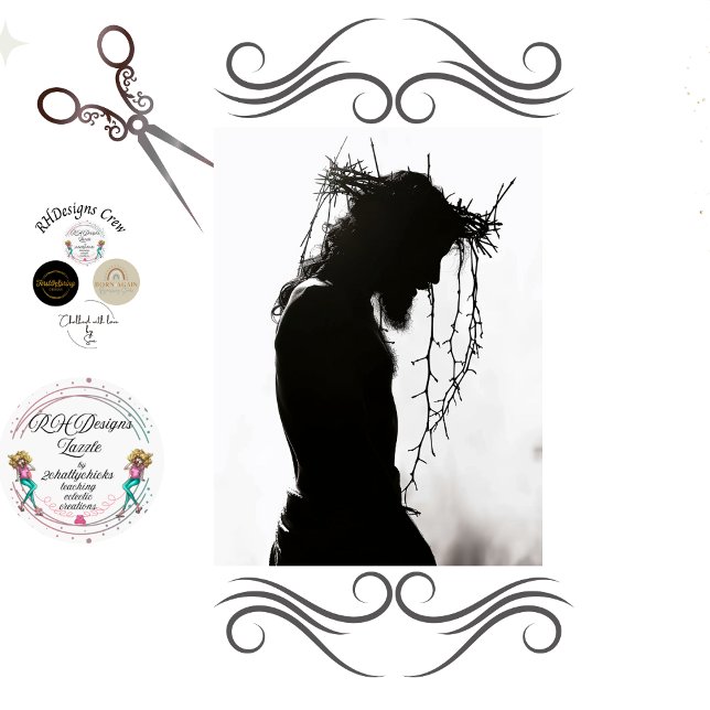 Papier Mousseline Christ avec la Couronne d'épines Découpage (Créateur téléchargé)