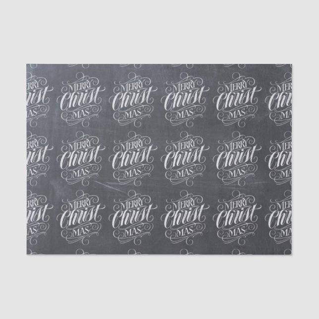 Papier Mousseline Christian Joyeux Noël Chalkboard Calligraphie (Recto)