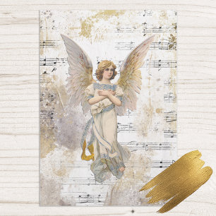 Papier Mousseline Christmas Angel Wings Musique Gold Découpage Idée