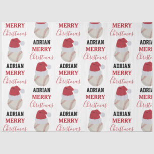 Papier Mousseline Christmas Baseball Sports Ball Nom Personnalisé