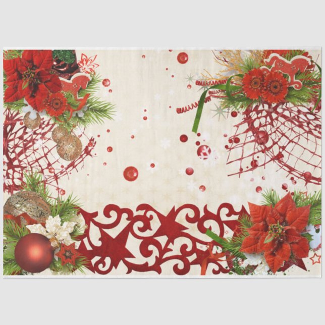 Papier Mousseline Christmas Berries Design Series 8 (Recto)