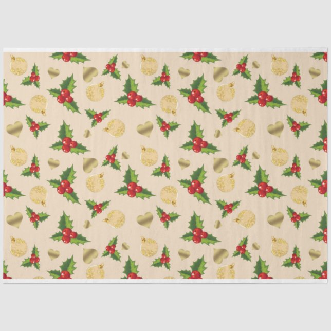 Papier Mousseline Christmas Berries Design Series 9 (Recto)