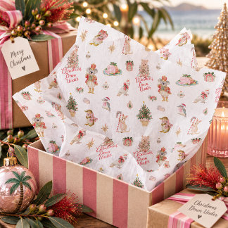 Papier Mousseline Christmas Down Under Aussie Holiday Animals
